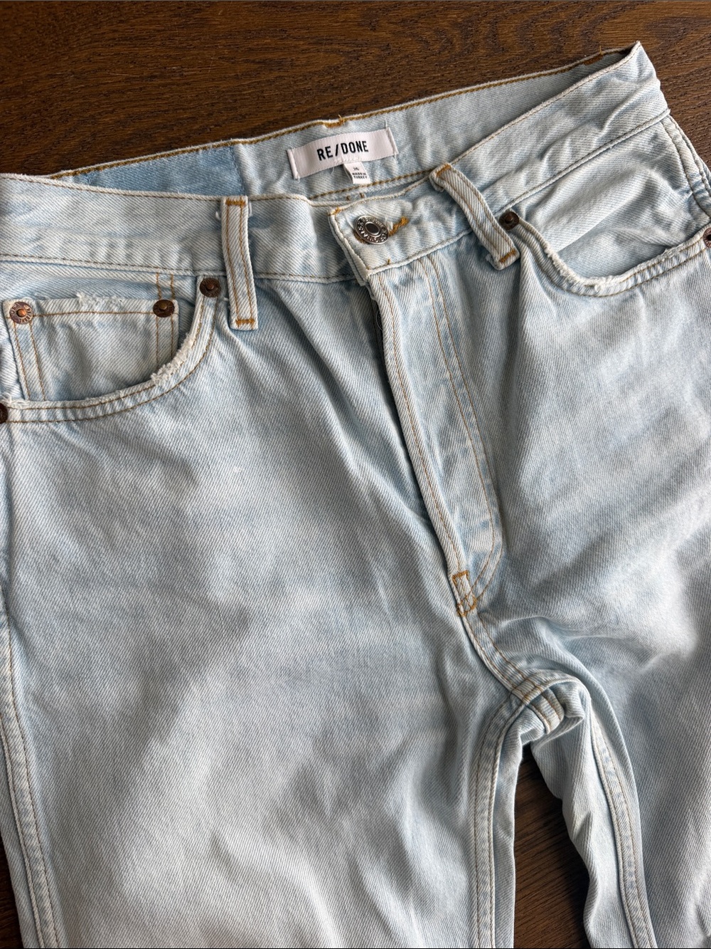 Re/Done Womens 90s High Rise Loose Light Blue Size 26 100% Cotton Jeans
